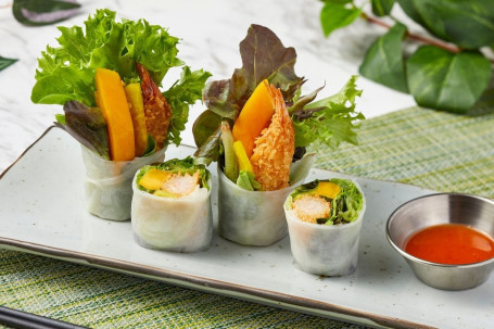 Crispy Shrimp Rice Paper Roll Zhà Xiā Máng Guǒ Mǐ Zhǐ Juǎn