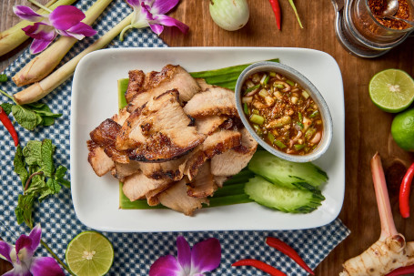 Tài Shì Shāo Zhū Jǐng Ròu Pèi Sī Miáo Bái Fàn Set Grilled Pork Neck W/ Jasmine Rice