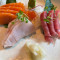 Assorted Sashimi (10Pcs) Salmon , Tuna , Yellowtail If Available If Not Sea Bass Or Scallop's