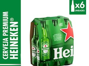 Cerveja Heineken Long Neck 355 Ml Pct C/ 6 Unids