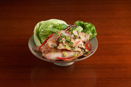 Char-Grilled Pork Neck Salad Zhū Jǐng Ròu Shā Lǜ