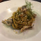 Spaghettone Trafilato Al Bronzo Con Pesto Alla Trapanese E Alici Croccanti