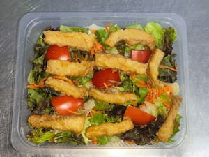 Salada Leve Com File Peixe Tilapia Frito