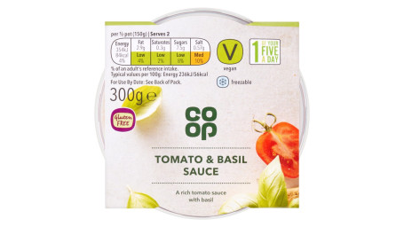Co-Op Fresh Tomato And Basil Pasta Sauce 300G