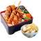 chuàn wù yù shàn zhú huáng jīn cuì gǔ bàng jí shāo jī chuàn biàn dāng pèi mí nǐ guān dōng zhǔ Crispy Bone Skewer Yakitori Bento with Mini Oden