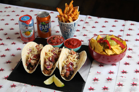 Tacos Deal For 2 With Drinks Of Your Choice.