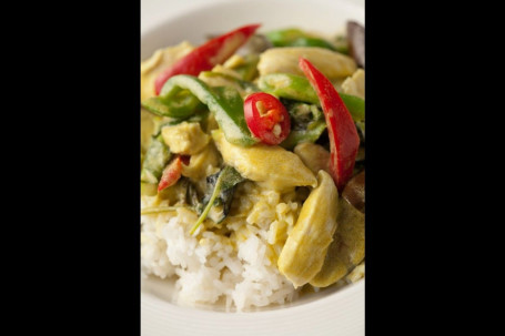 Thai Green Chicken Curry With Rice Tài Shì Qín Kā Lī Jī Pèi Mǐ Fàn