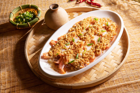 Jīn Yín Suàn Fěn Sī Zhēng Kāi Biān Xiā Steamed Prawn And Vermicelli With Garlic Sauce