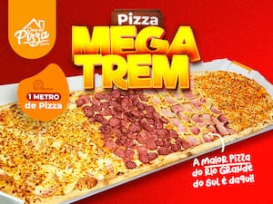 Pizza Mega Trem, 48 Pedaços, Até 4 Saboores.