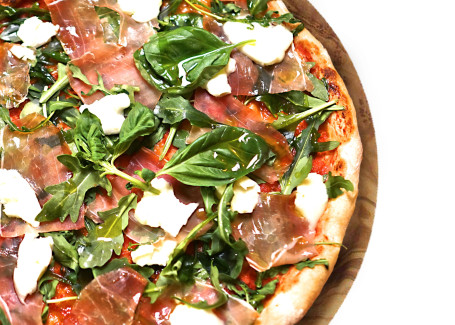 12” Pizza Parma Bā Yǐ Mǎ Fēng Gān Huǒ Tuǐ Prosciutto, Fresh Mozzarella, Arugula