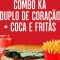 Kachurrasco Duplo de Coração Refri Lata 350ml Fritas fora do lanche