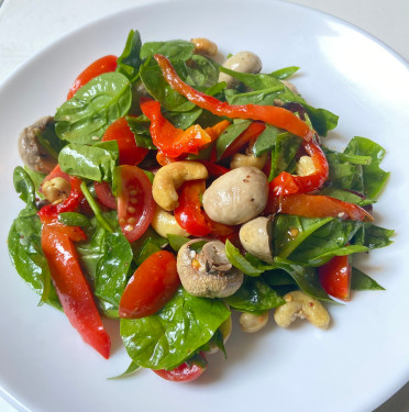Roasted Mushroom, Bell Pepper And Spinach (Vegetarian)