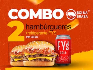 2 Hambúrgueres Colonial Cortesia 2 Refrigerante Fys 350Ml