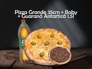 Combo Herança Italiana Pizza Grande 35Cm Pizza Baby Guaraná Antártica 1.5L