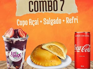 Combo 7 (Salgado Coca Lata Copo Açaí Com Morango, Leite Condensado E Leite Em Pó