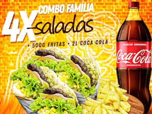 Combo 4 4 X Salada 1 Fritas 500G 1 Coca Coca 2L