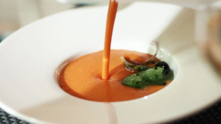 Andalusian Gazpacho with Cucumber sorbet, Anchovy, and more...
