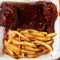 Bar-B-Q Ribs – 1/4 Slab Combo Meal Leg Thigh