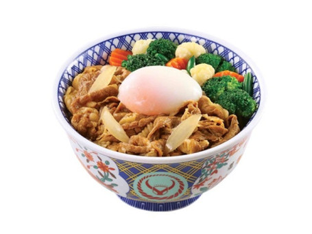 Yě Cài Niú Ròu Wēn Quán Yù Zi Jǐng Dà Shèng Beef And Vegetable With Hot Spring Egg Bowl Large