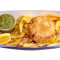 Gluten Free Fishcake, Small Chips Mushy Peas