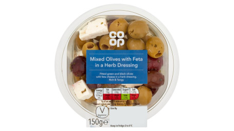 Co-Op Mixed Olives With Feta In A Herb Dressing 150G