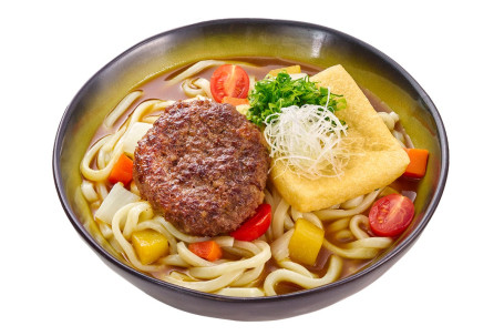 Yamagata Beef Hamburger Steak Udon In Japanese Curry Soup