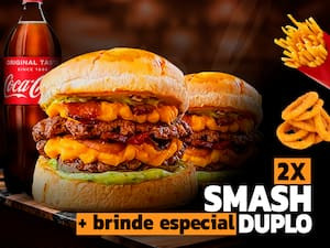 (R$30 Off) 2 Smash Duplo Bacon 1 Brinde Especial