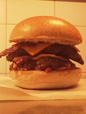 Cheese And Bacon Smash Beef Burger