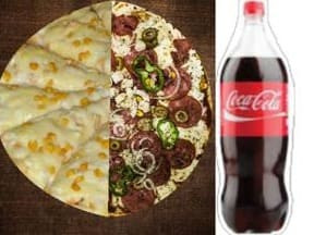 1/2 Frango Com Catupiry 1/2 House 3 (Familia) Coca Cola Original 2L