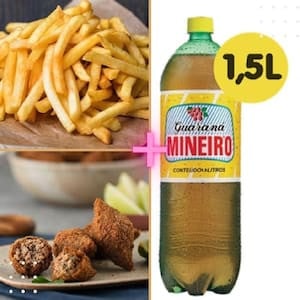 50 Mini Quibe 500 Gramas De Batata Frita 1 Mineiro De 1,5 L Molho Da Casa .