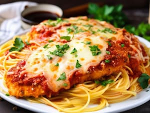 Filé A Parmegiana C/ Spaguetti Serve 1 Pessoa