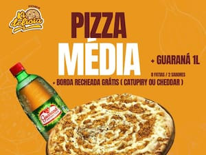 Pizza Média (8 Fatias Borda Guaraná 1L