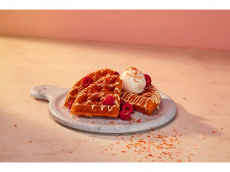 Gluten Sensitive White Chocolate, Raspberry Coconut American Waffle