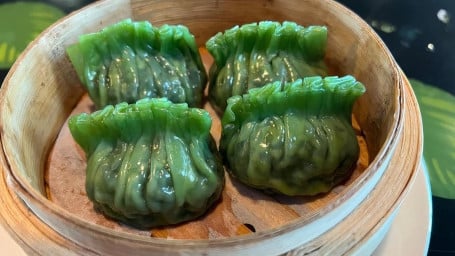 D24. Blue Crab& Spinach Dumplings (4) Lán Xiè Bō Cài Jiǎo