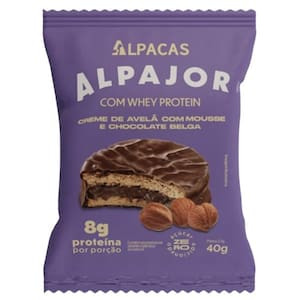 Alpajor Com Whey Protein E Creme De Avelã Com Mousse E Chocolate Belga Alpacas 40G