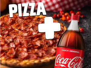 Mini Pizza Calabresa Coca Lata 350Ml