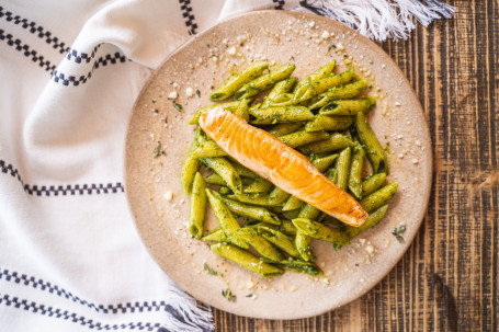 Salmon Pesto Penne Xiāng Jiān Xiān Sān Wén Yú Yì Dà Lì Qīng Jiàng Zhǎng Tōng Fěn