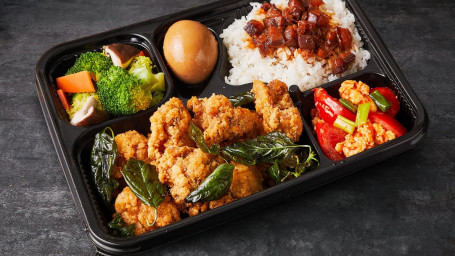 B3 Xián Sū Jī Fàn Popcorn Chicken Rice Plate