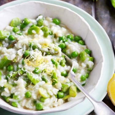 Risoto De Feijão Grande E Aspargos