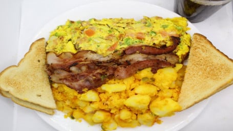Western Omelette W/Meat And Home Fries Or French Fries