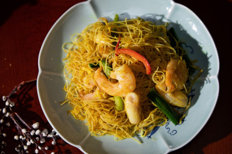 [8603] Spicy Singapore Noodles With Seafood Xīng Zhōu Mǐ Fěn Hǎi Xiān