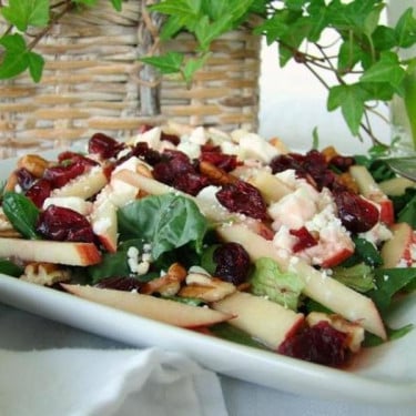 Salada De Maçã, Cranberry E Espinafre