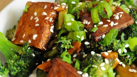 Vegan Teriyaki Tofu With Broccoli Rice Bowl