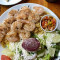Shrimp Skewers With Rice Greek Salad Dinner