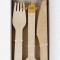 Gold Wooden Cutlery Set