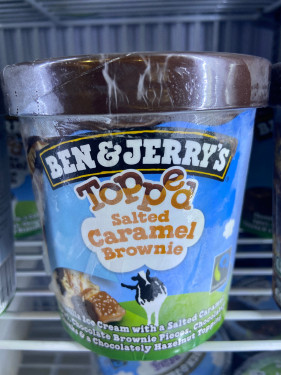 Ben Jerry's Ice Cream Topped Salted Caramel Brownie 458Ml