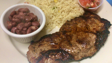 Steak Con Arroz, Frijoles