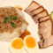 Kao moo krob ,crispy pork on rice