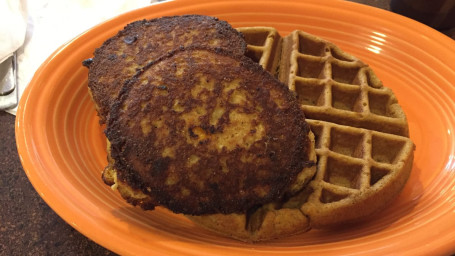 Belgian Sweet Potato Waffles With Salmon Croquettes 2