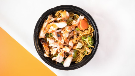 Dark Chicken Yakisoba Noodle Bowl